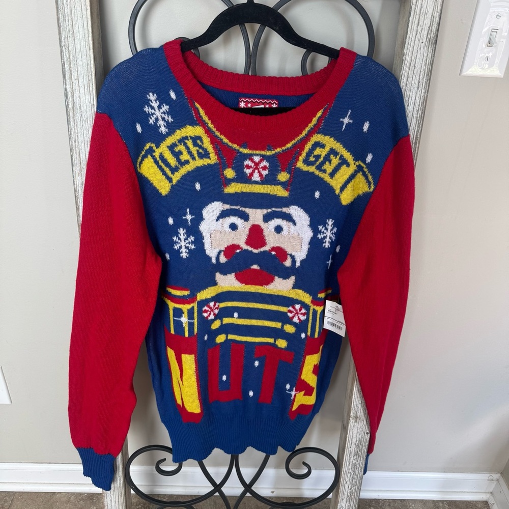 Hybrid “Let’s Get Nuts” Nutcracker Ugly‎ Christmas Sweater - Size M
